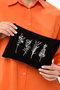 Zoozie Bags 1703 Neceser de maquillaje 100% algodón, Negro, 25 x 18 cm